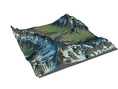 现代山 脉地形 雪