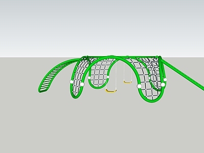 现代简约儿童游乐区 游乐设备 秋千爬网
