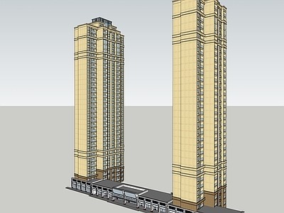 现代商场建筑 商业裙楼 商业高层