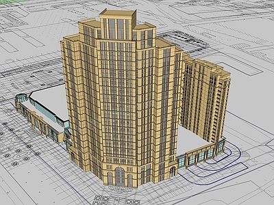 欧式其他商业建筑 转角 商业 住宅