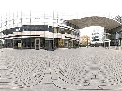 现代轻奢城市HDR 商场外景 城市广场 天空