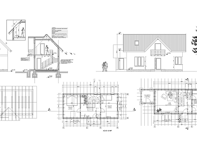 现代住宅楼建筑 木屋Dwg图纸 自建房 人才公寓 施工图