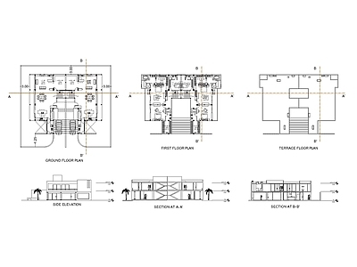 现代住宅楼建筑 孟买平房图纸 自建房 人才公寓 施工图