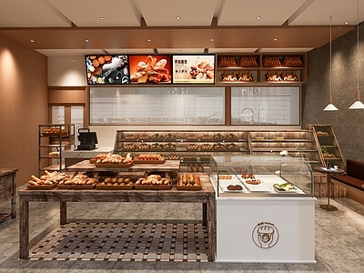 欧式现代其他店铺 北欧风格面包店 蛋糕烘培 店铺设计