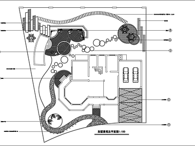 现代庭院 别墅景观 园景观 别墅 园 私家 施工图