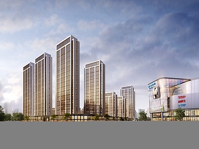 现代商场建筑 商业综合体住宅