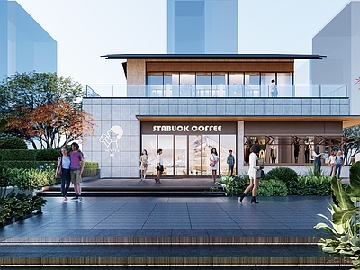 现代其他商业建筑 现代商业街 现代转角商业