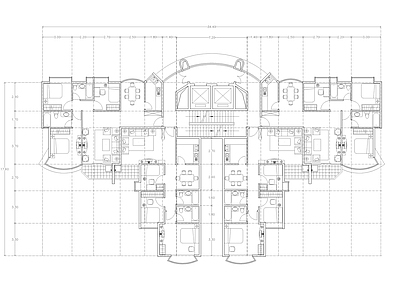 现代公寓 建筑平面户型图纸 loft公寓 单身公寓 复式公寓 施工图 公寓
