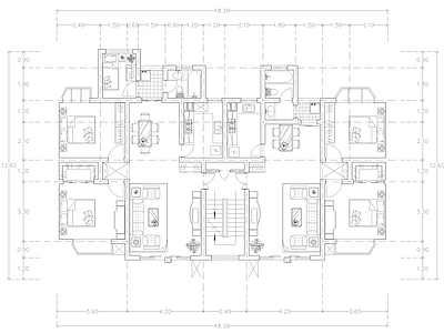 现代公寓 建筑平面户型图纸 loft公寓 单身公寓 复式公寓 施工图 公寓