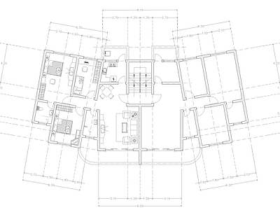 现代公寓 建筑平面户型图纸 loft公寓 单身公寓 复式公寓 施工图 公寓