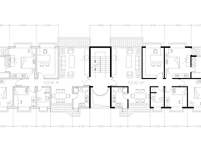 现代公寓 建筑平面户型图纸 复式公寓 单身公寓 loft公寓 施工图 公寓