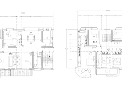 现代公寓 建筑平面户型图纸 loft公寓 单身公寓 复式公寓 施工图 公寓