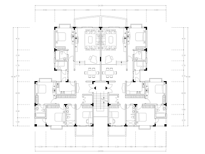 现代公寓 建筑平面户型图纸 loft公寓 单身公寓 复式公寓 施工图 公寓