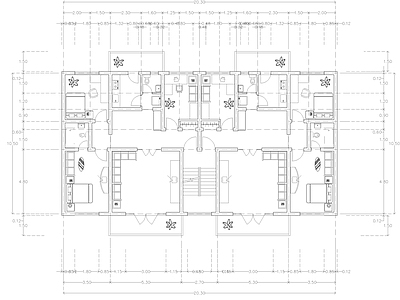 现代公寓 建筑平面户型图纸 loft公寓 单身公寓 复式公寓 施工图 公寓