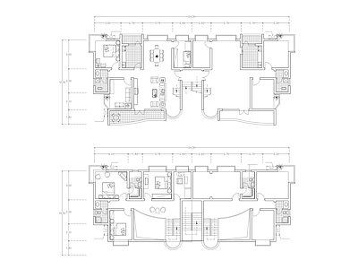 现代公寓 建筑平面户型图纸 施工图