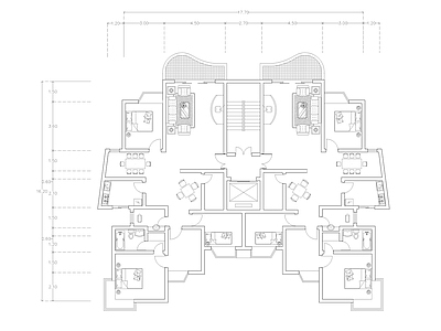 现代公寓 建筑平面户型图纸 loft公寓 单身公寓 复式公寓 施工图 公寓