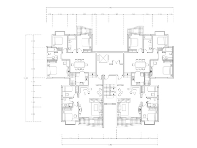 现代公寓 建筑平面户型图纸 loft公寓 单身公寓 复式公寓 施工图 公寓