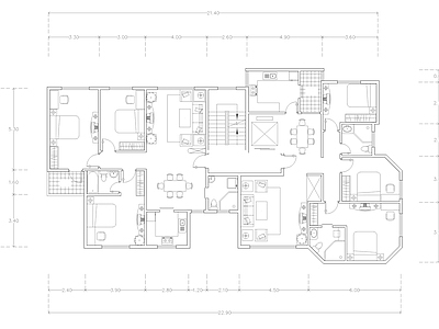 现代公寓 建筑平面户型图纸 loft公寓 单身公寓 复式公寓 施工图 公寓