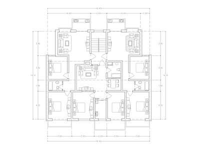 现代公寓 建筑平面户型图纸 loft公寓 单身公寓 复式公寓 施工图 公寓