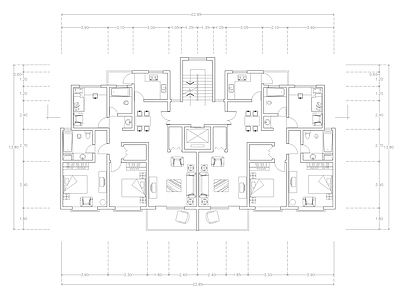 现代公寓 建筑平面户型图纸 loft公寓 单身公寓 复式公寓 施工图 公寓