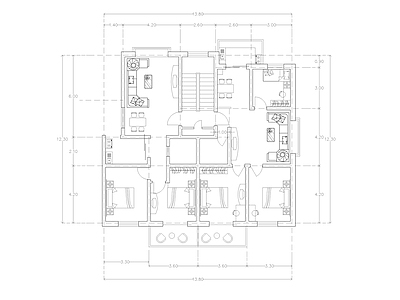现代公寓 建筑平面户型图纸 loft公寓 单身公寓 复式公寓 施工图 公寓