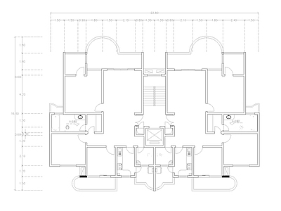 现代公寓 建筑平面户型图纸 loft公寓 单身公寓 施工图 公寓