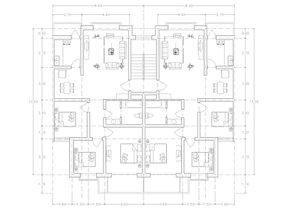现代公寓 建筑平面户型图纸 loft公寓 单身公寓 复式公寓 施工图 公寓