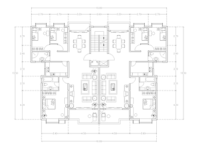 现代公寓 建筑平面户型图纸 loft公寓 单身公寓 复式公寓 施工图 公寓