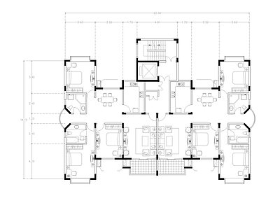 现代公寓 建筑平面户型图纸 loft公寓 单身公寓 复式公寓 施工图 公寓