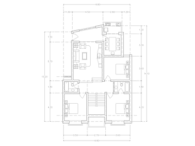 现代公寓 建筑平面户型图纸 loft公寓 单身公寓 复式公寓 施工图 公寓