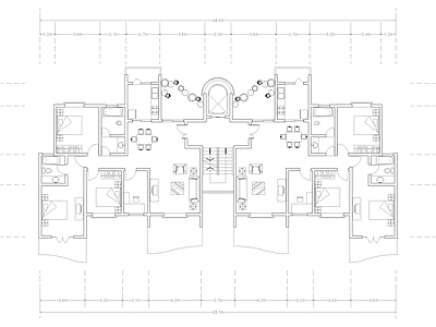 现代公寓 建筑平面户型图纸 loft公寓 单身公寓 复式公寓 施工图 公寓