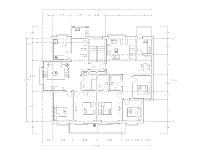 现代公寓 建筑平面户型图纸 loft公寓 单身公寓 复式公寓 施工图 公寓