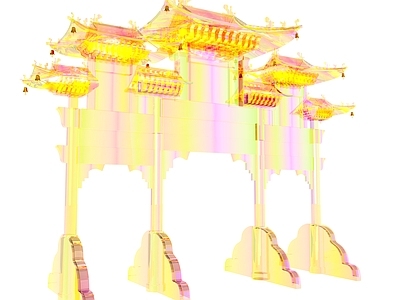 中式古建 古建炫彩亚克力牌 古建牌坊 炫彩亚克力