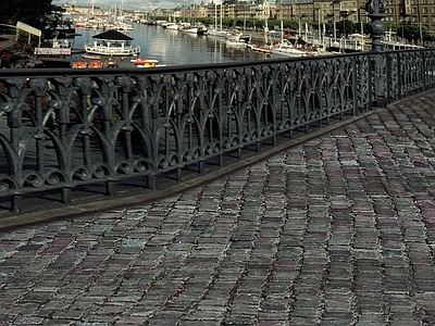 欧式街道外景 河畔