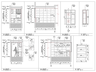 现代厨房 设计 立面图 深化节点图 施工图