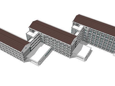 新中式学校建筑 教学楼
