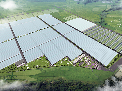 现代大棚 温室 花卉基地 种植大棚 景观规划 水果基地