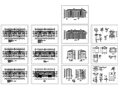 现代住宅楼建筑 砖混住宅 施工图