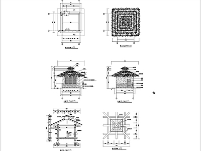 亭子图库 茅亭 施工图