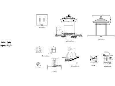 亭子图库 木亭 施工图