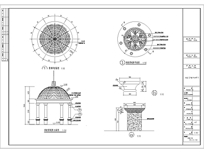 欧式亭子图库 欧式叶子亭 施工图