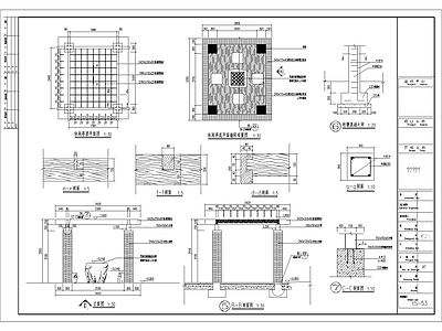 亭子图库 四方架 施工图