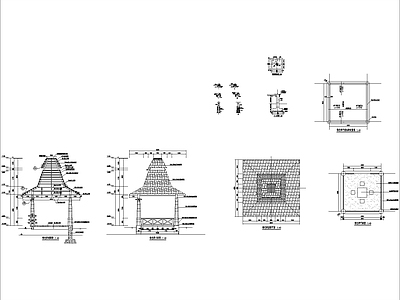 亭子图库 泰式亭 施工图