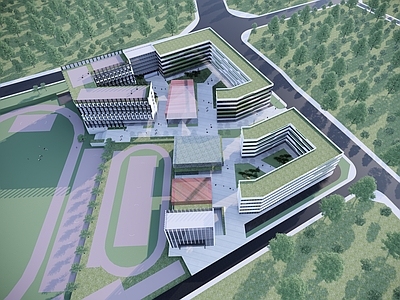 现代学校建筑 中小学学校 教学楼
