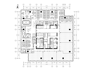 现代整体办公空间 现代办公空间 整体办公 施工图