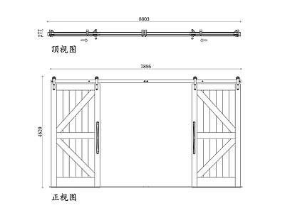 现代门 谷仓滑动 木制谷仓 滑动木 谷仓滑动设计 木质滑动 施工图