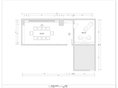 现代办公室 党建办公 施工图