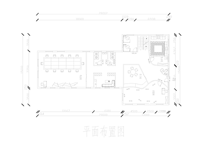 现代培训中心 书法培训室平面图 培训室设计平面图 教育培训室平面图 施工图