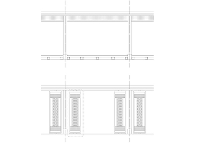 现代新中式庭院 公园住宅风雨连廊 施工图
