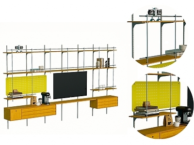 现代书架 组合书架 多功能置物架 电视背景墙